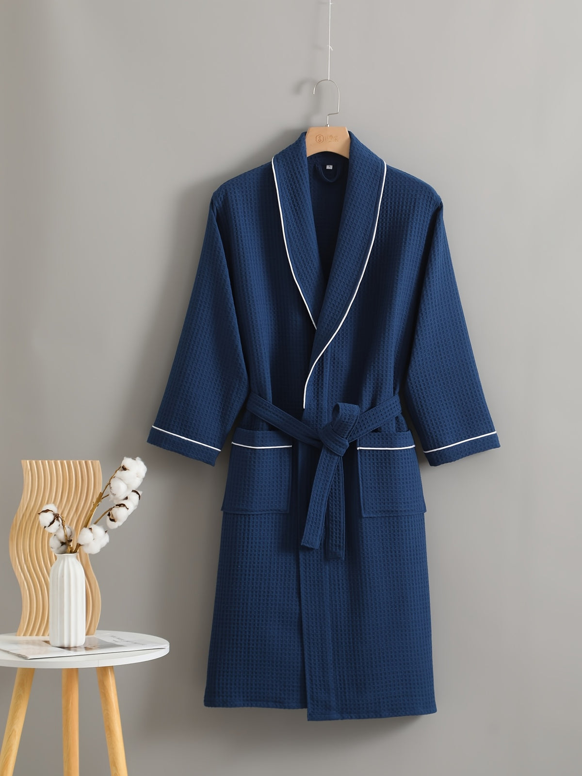 Women's waffle bathrobe
