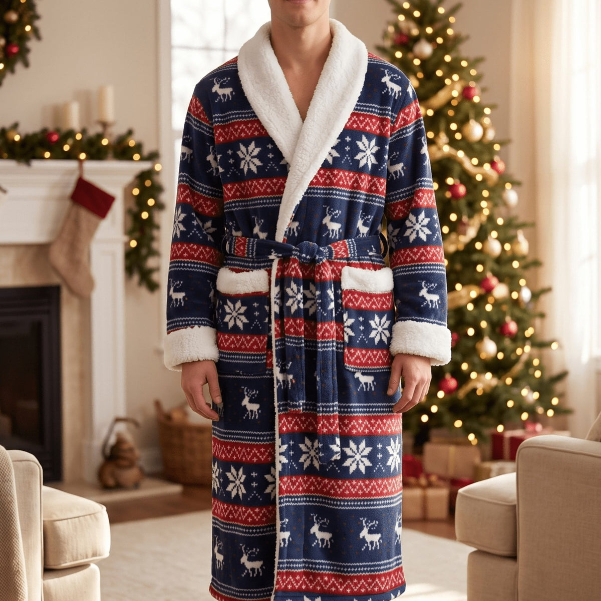 Men's Christmas Bathrobe