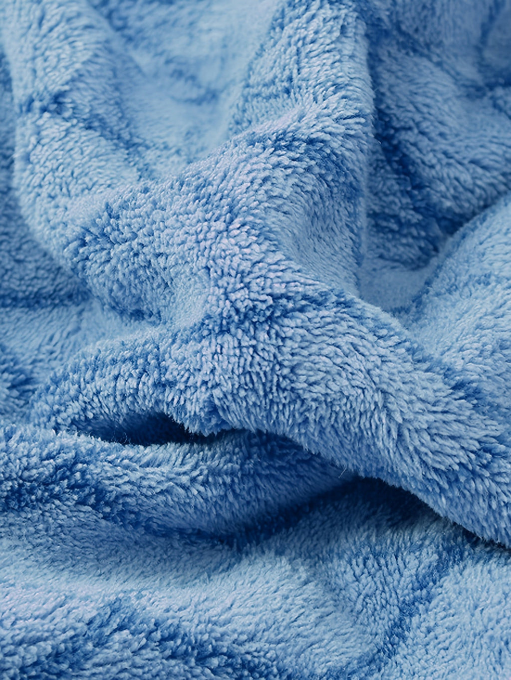 Men's blue textured hooded fleece dressing gown