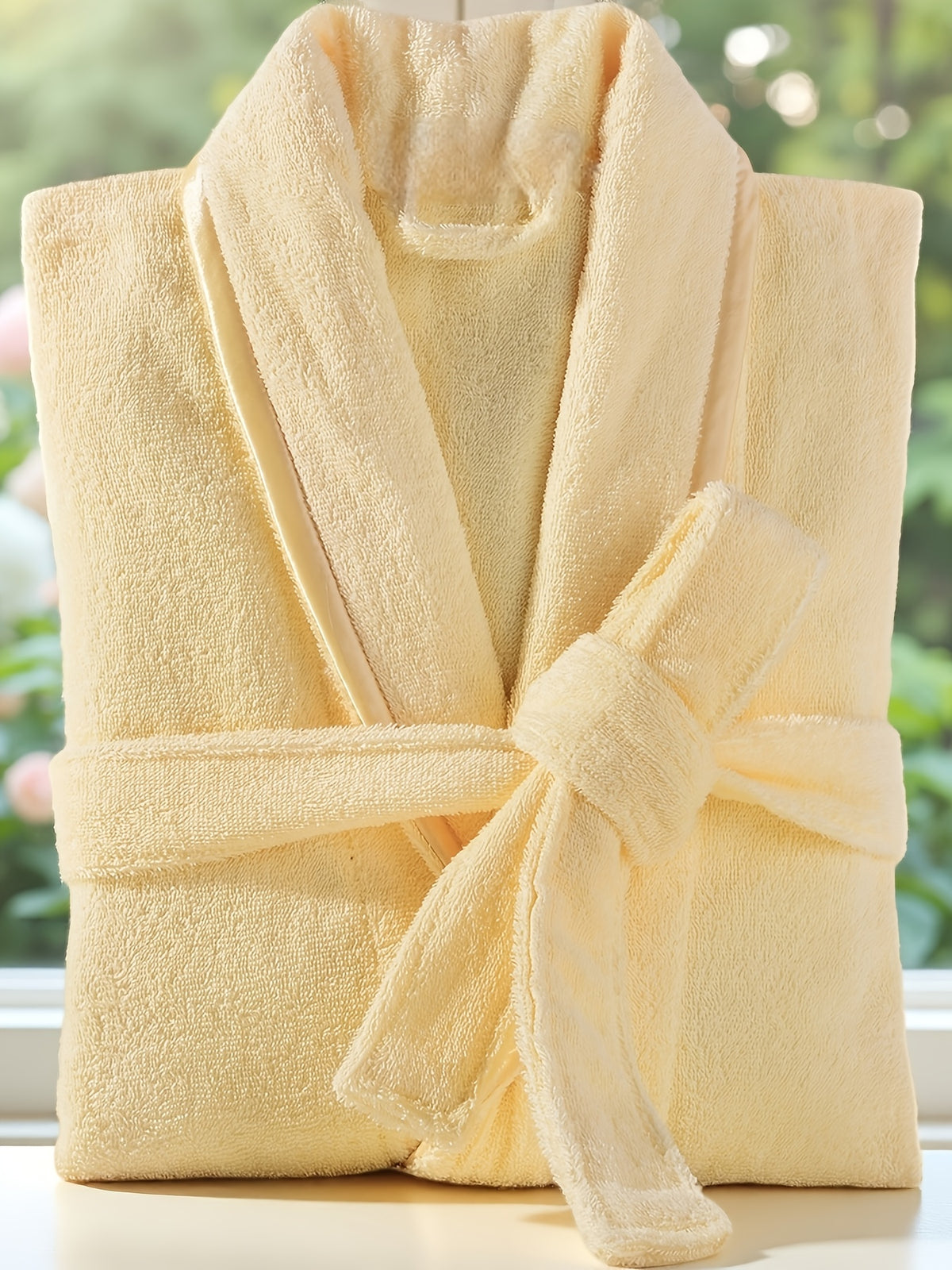 Unisex blue bathrobe