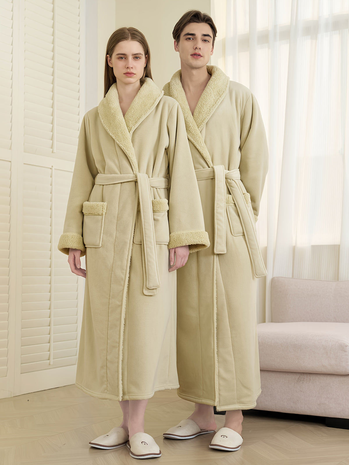 Women's fleece bathrobe