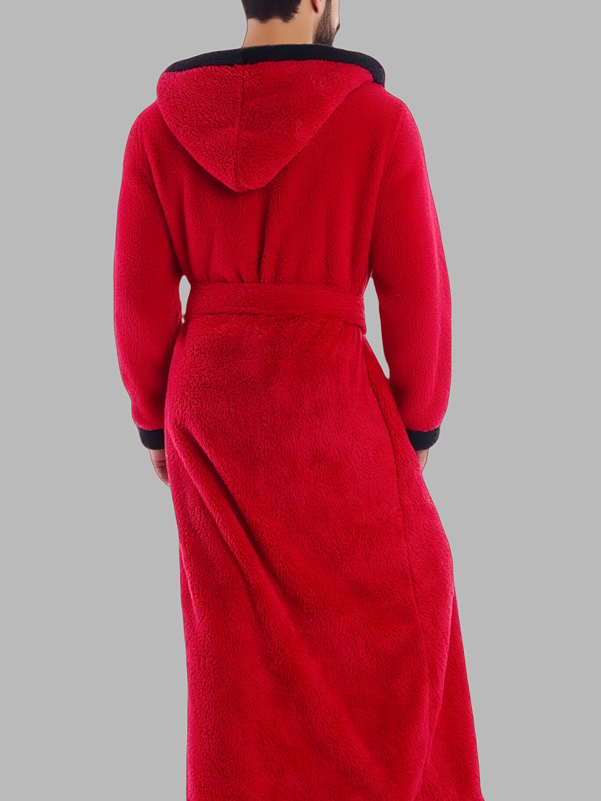Unisex long hooded bathrobe