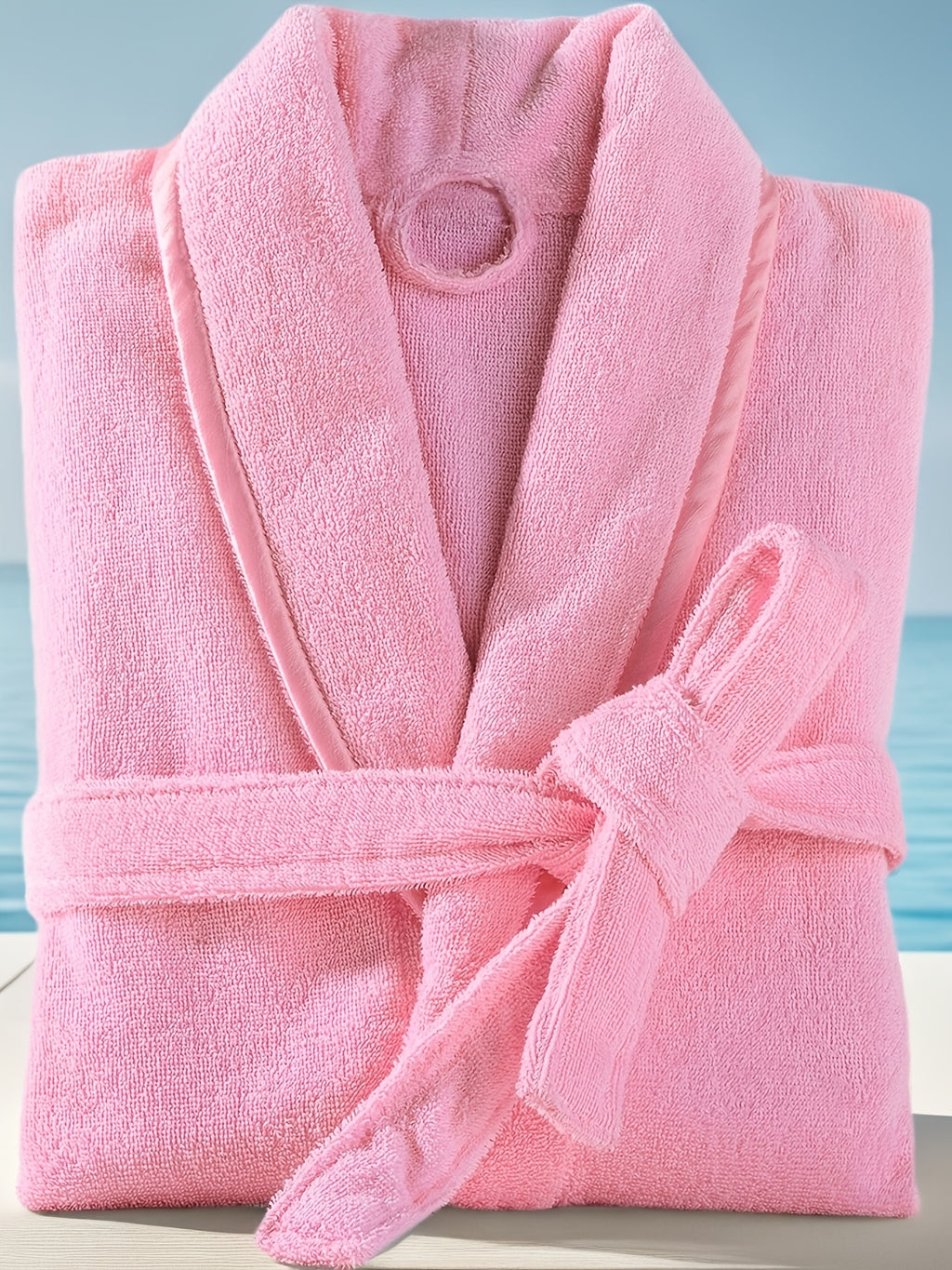 Unisex blue bathrobe