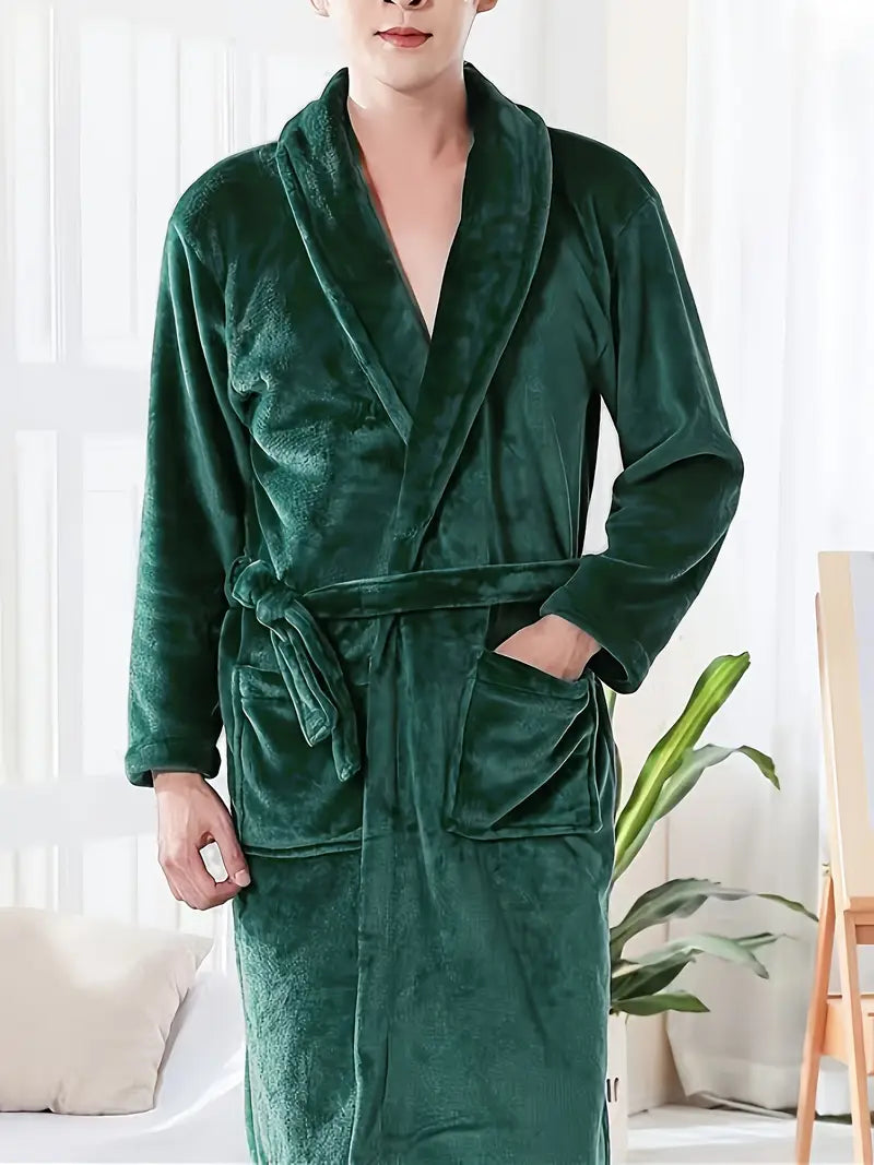 Peignoir polaire homme satin chaud — photo 7