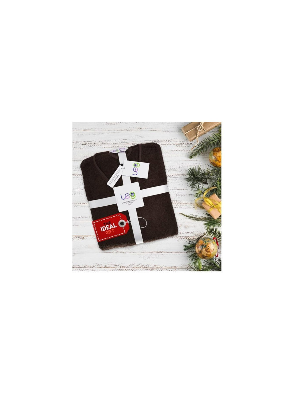 Women's zip-up towelling wrap dressing gown
