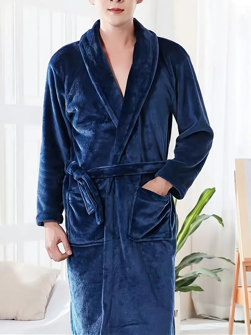 Peignoir polaire homme satin chaud — photo 3