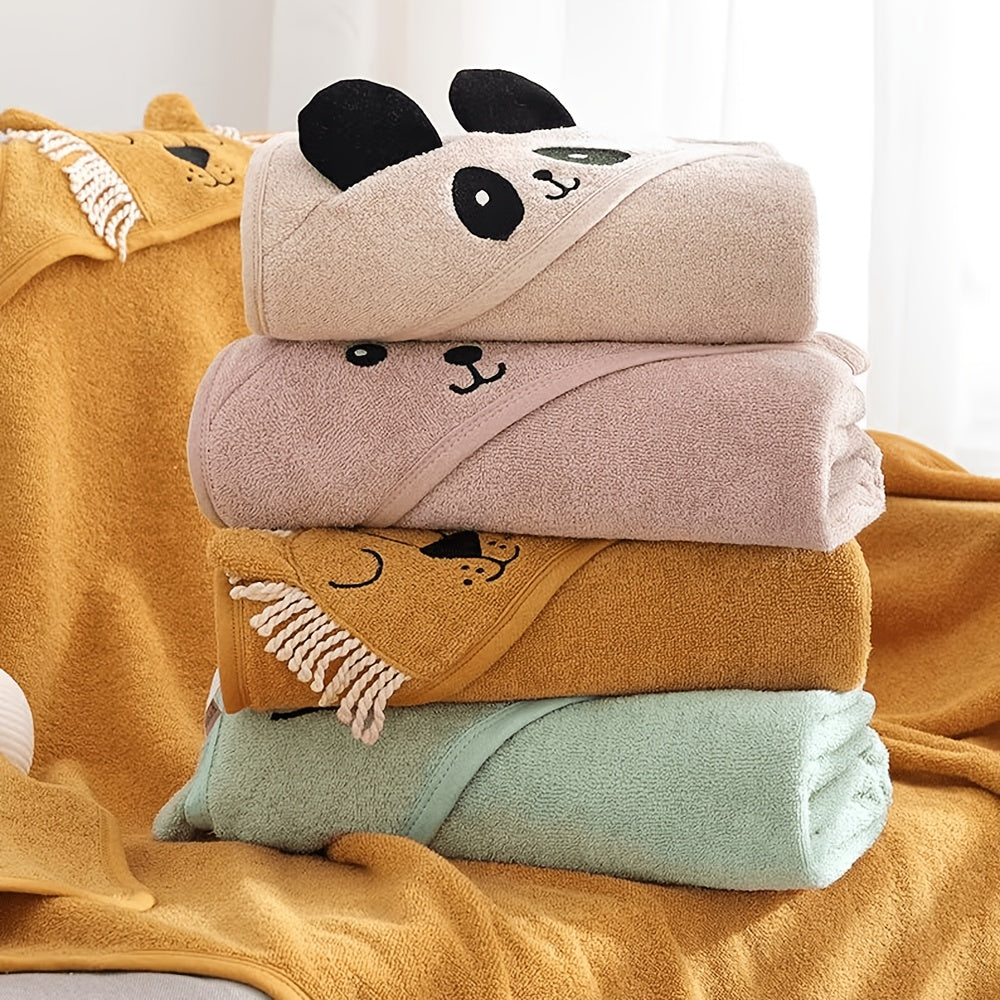 Baby hooded bath towel with animal ears