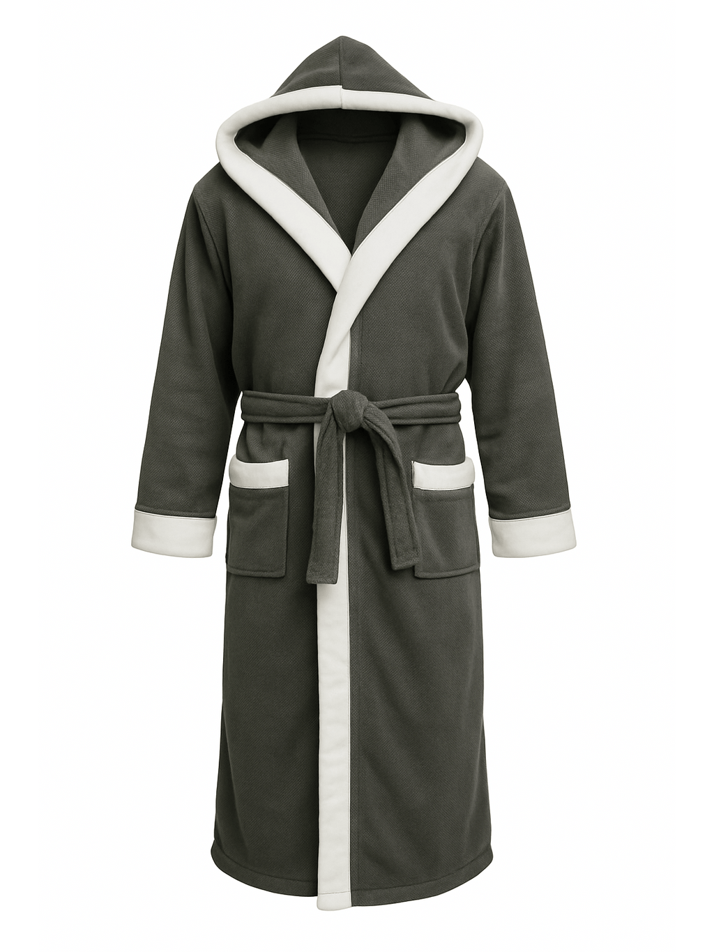 Men's hooded terry towelling bathrobe