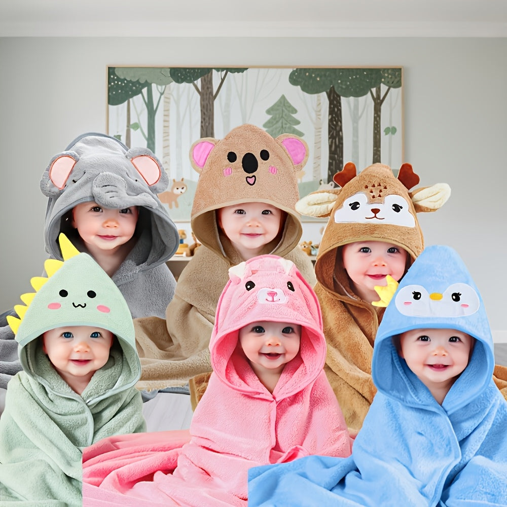 Kids' white hooded dressing gown