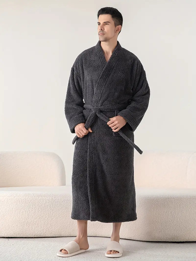 Peignoir de Bain Polaire Chaud — coloris noir