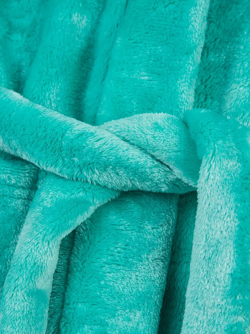 Kids' turquoise towelling bathrobe