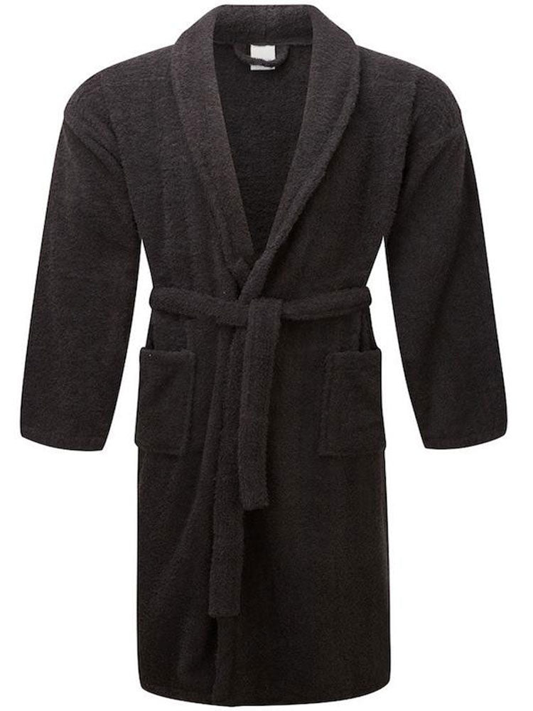 Unisex terry towelling bathrobe with pockets