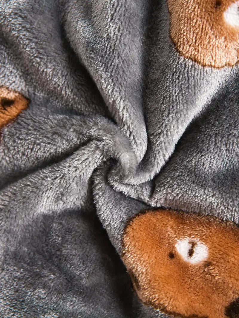 Baby grey bear fleece bathrobe