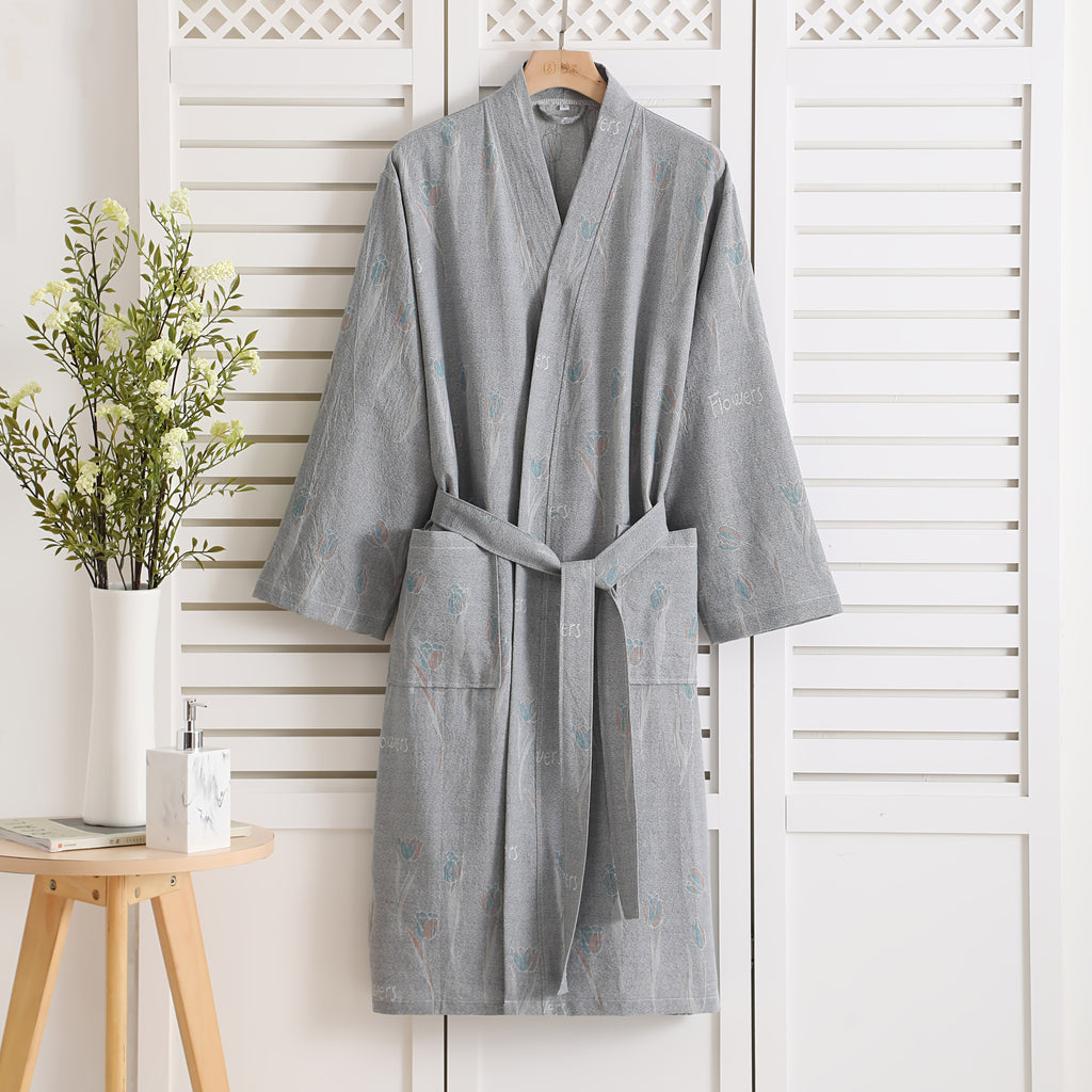 Women's jacquard bathrobe