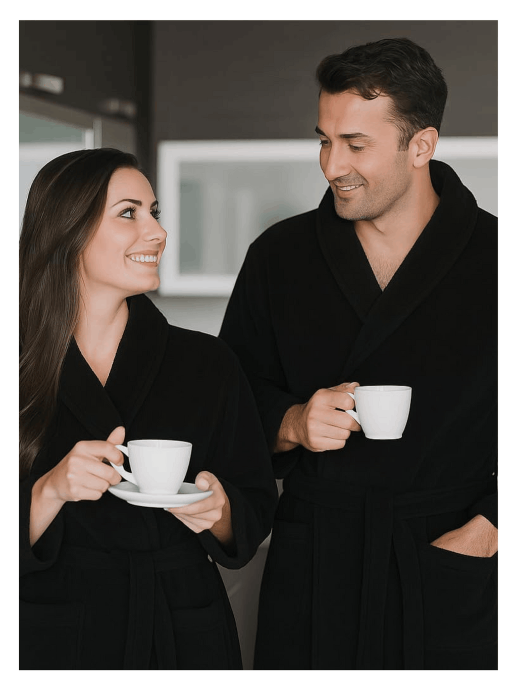 Unisex towelling bathrobe