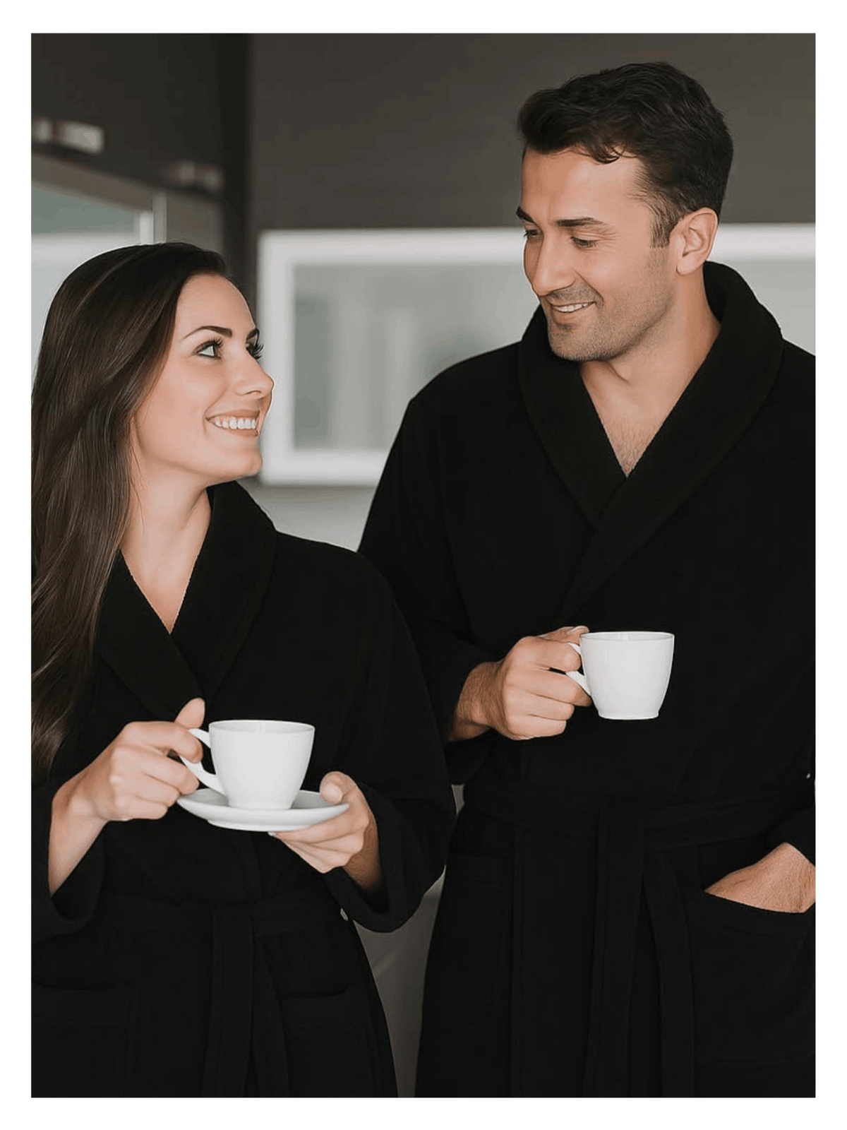 Unisex towelling bathrobe