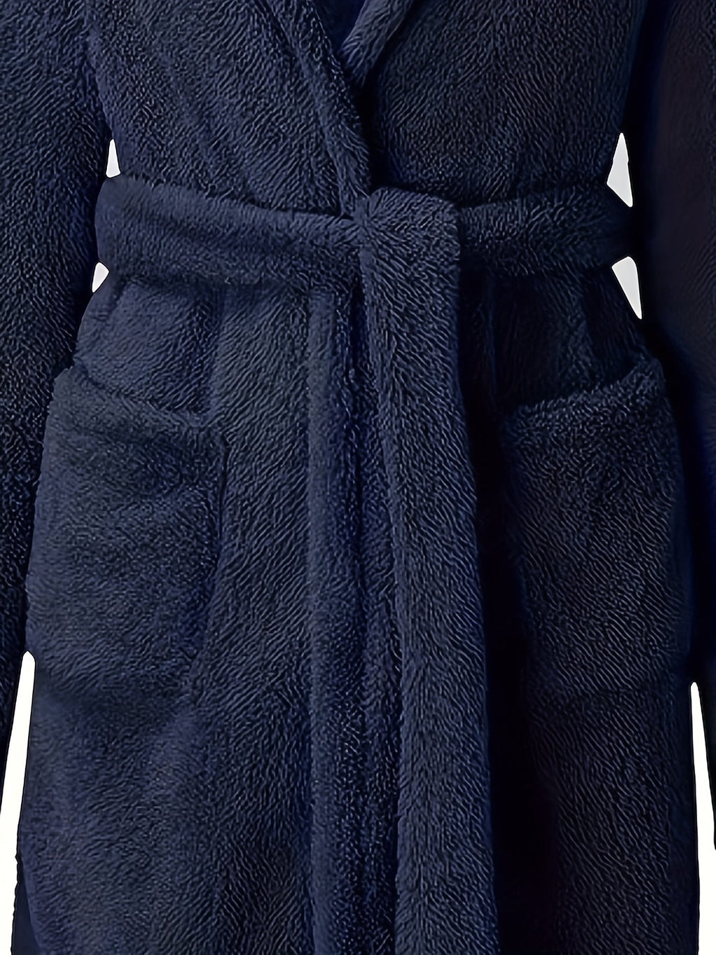 Men's hooded fleece dressing gown with pockets