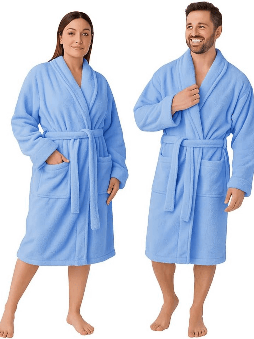 Unisex towelling bathrobe