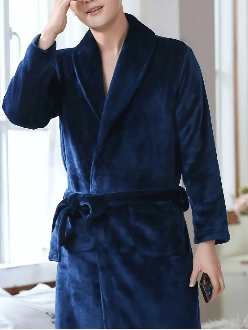Peignoir polaire homme satin chaud — photo 4