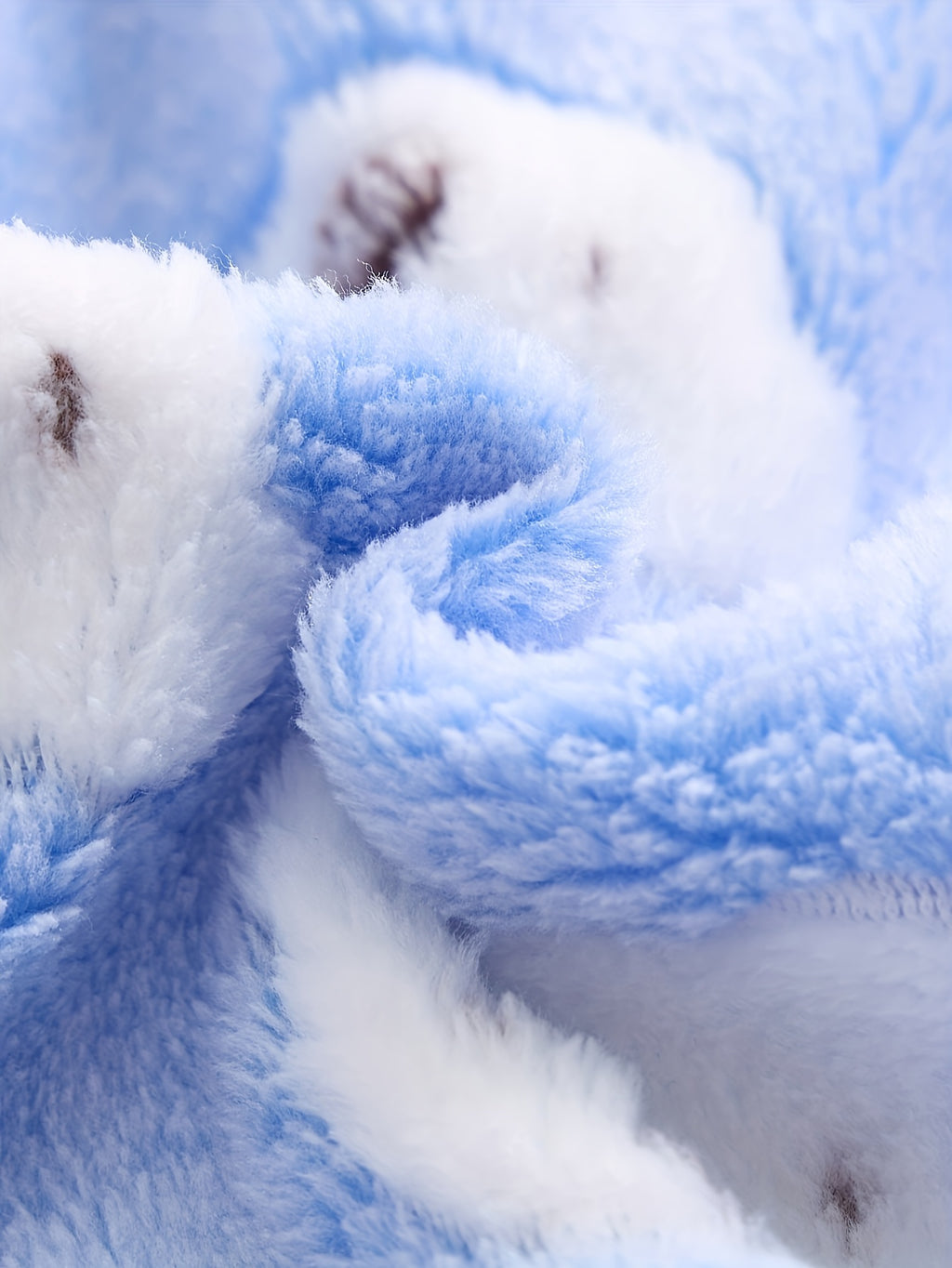 Baby blue hooded fleece bathrobe