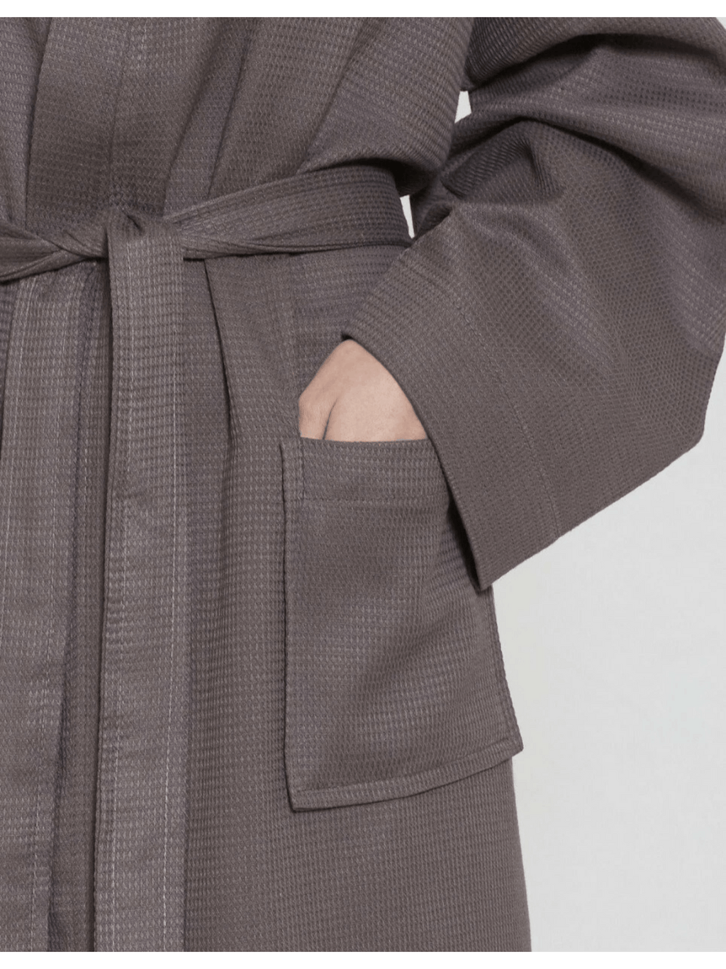 Unisex grey waffle bathrobe