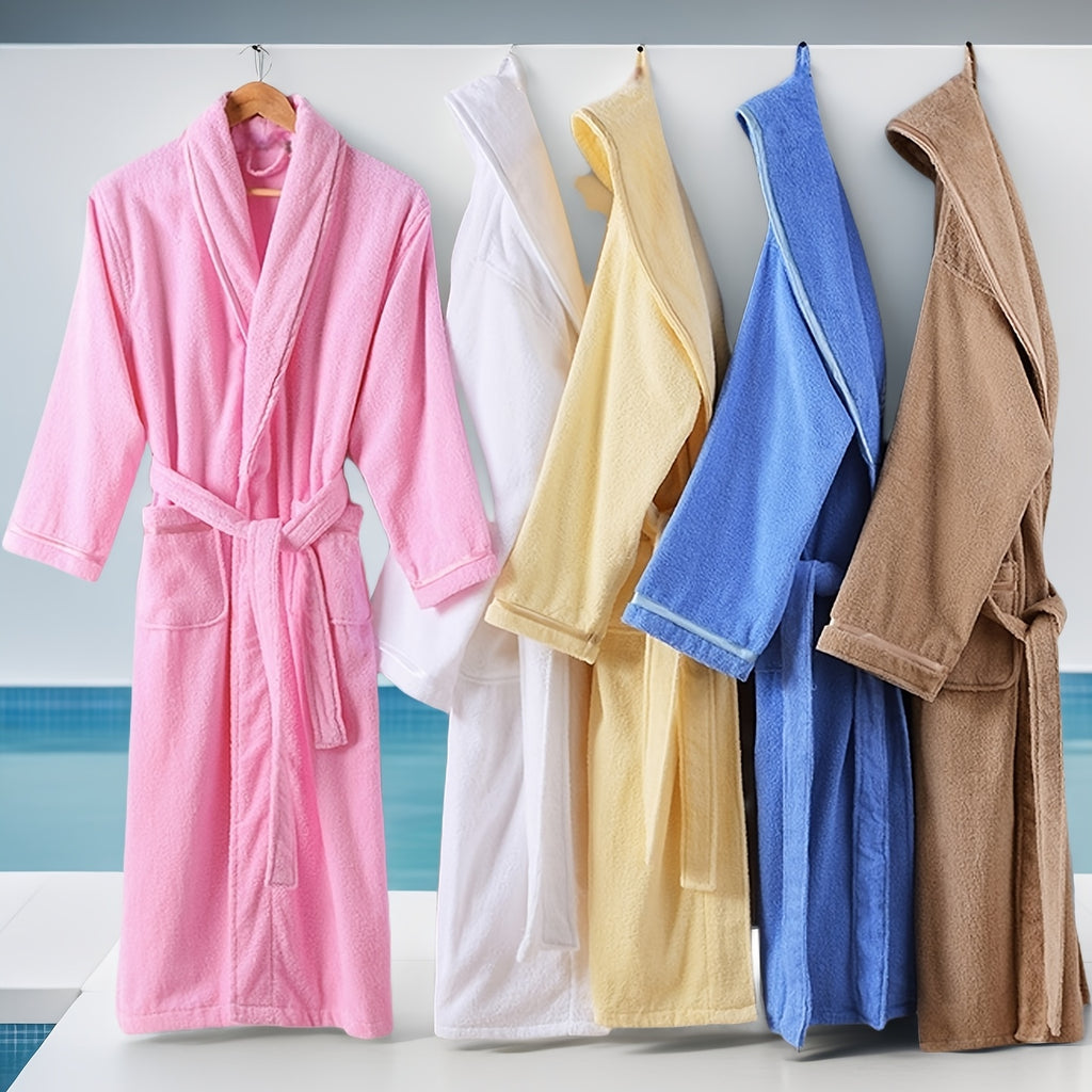 Unisex blue bathrobe
