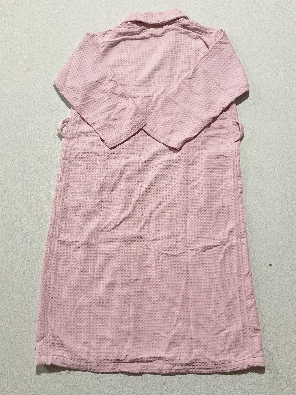 Women's pink waffle bathrobe