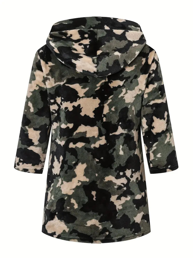 Peignoir de Bain Enfant Polaire avec Imprimée Camouflage — photo 2