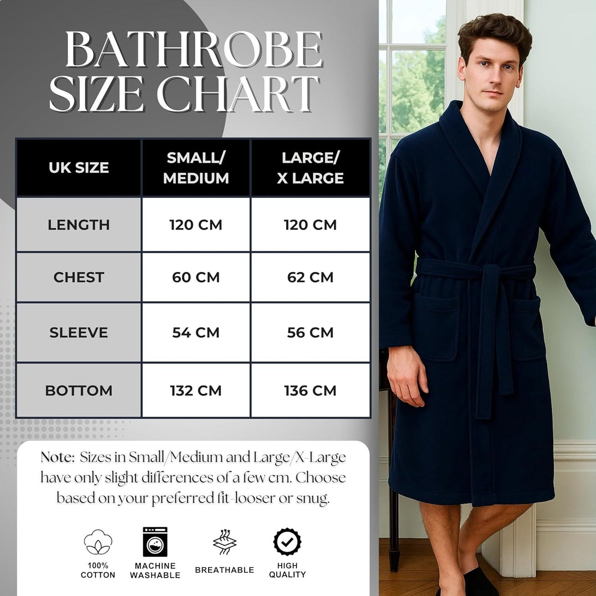 Unisex towelling bathrobe