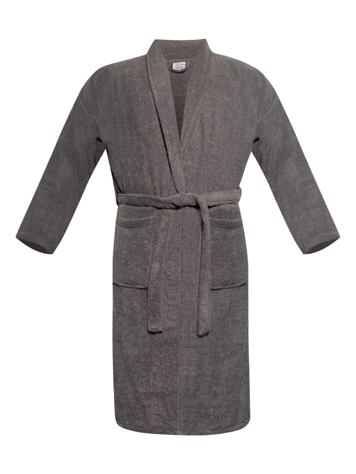 Unisex long terry towelling bathrobe with a shawl collar