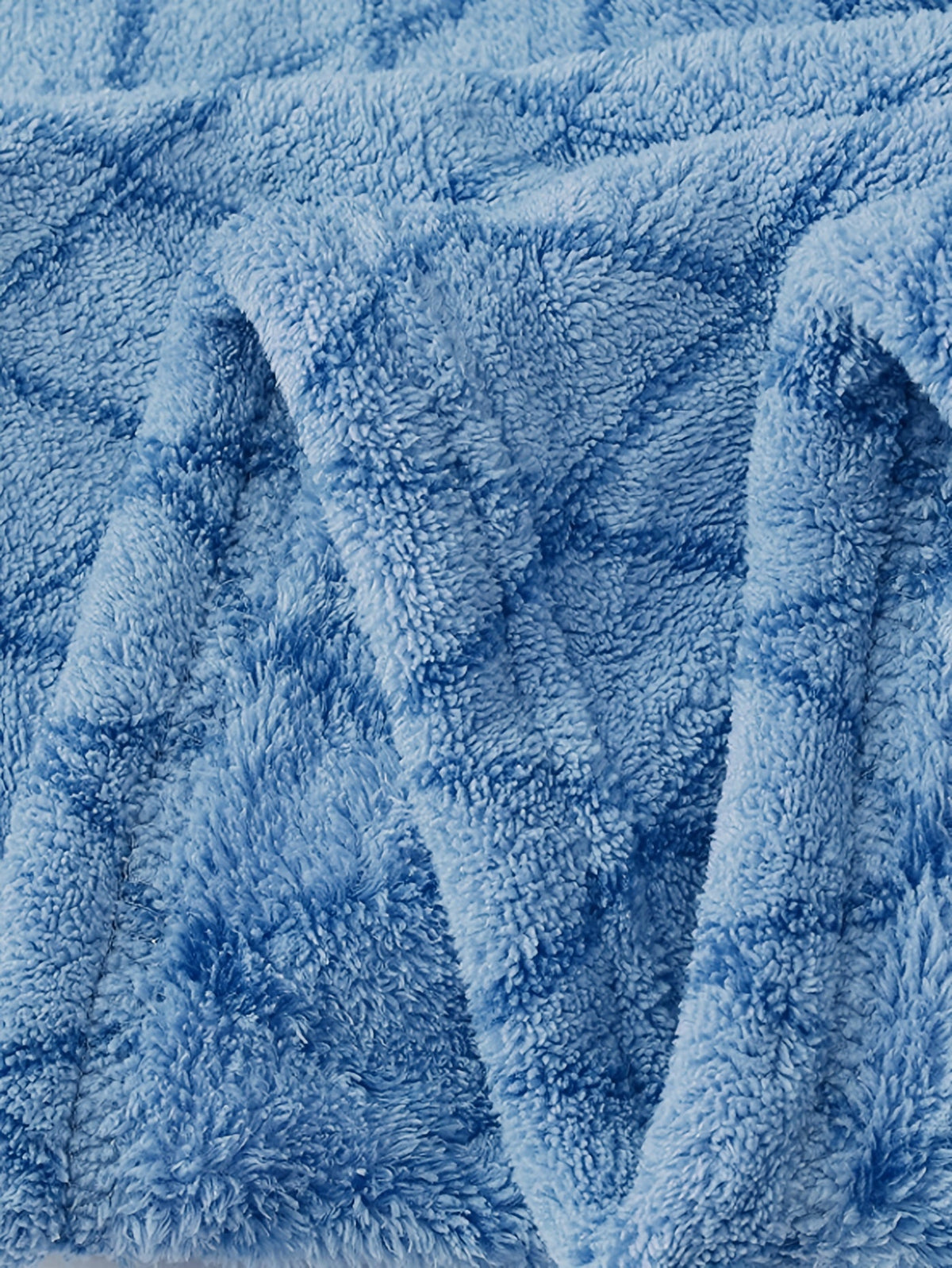 Men's blue textured hooded fleece dressing gown