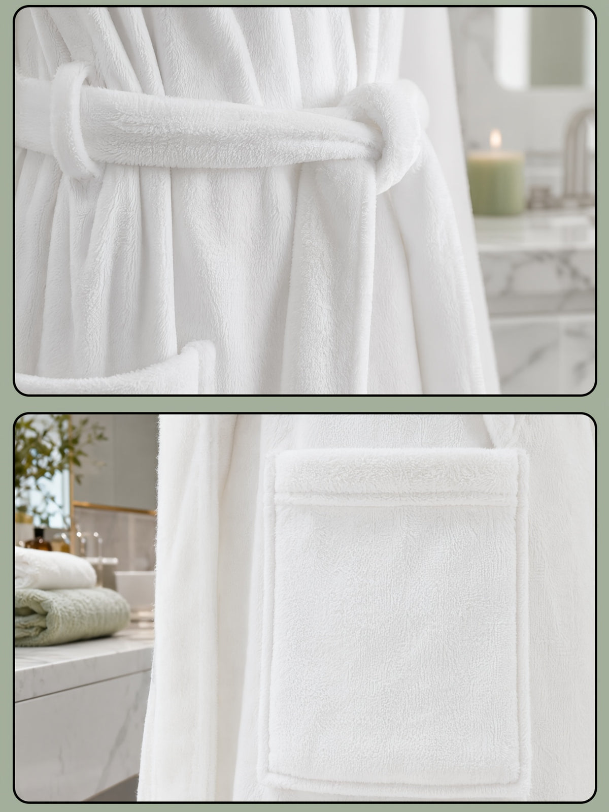 Unisex cream fleece bathrobe