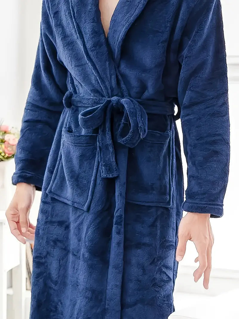 Peignoir polaire homme satin chaud — photo 5