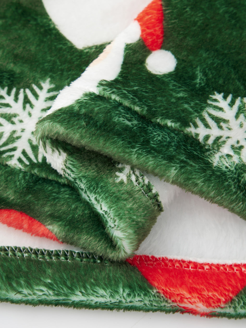Women's green Santa print fleece dressing gown