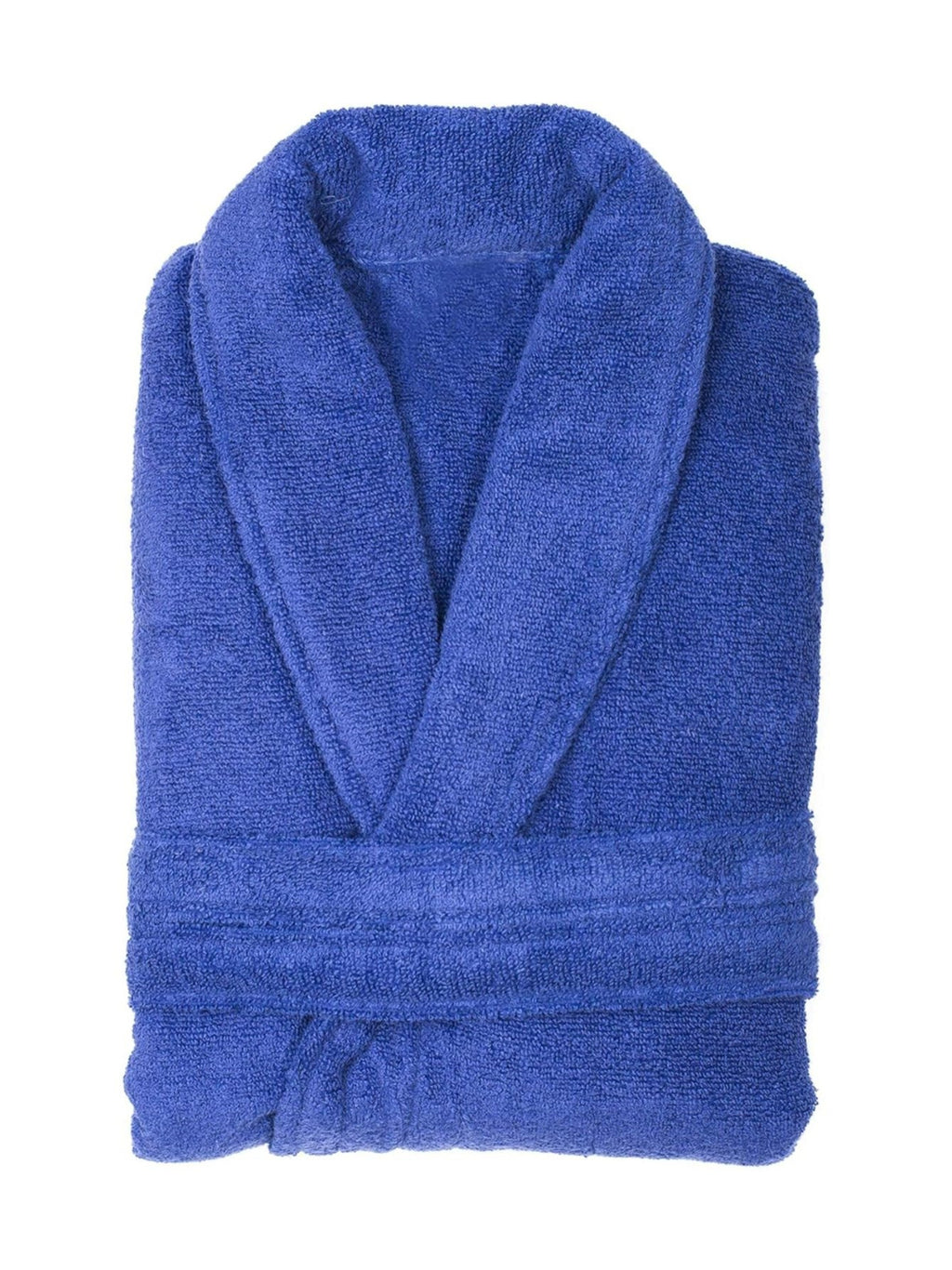 Unisex long terry towelling bathrobe with a shawl collar