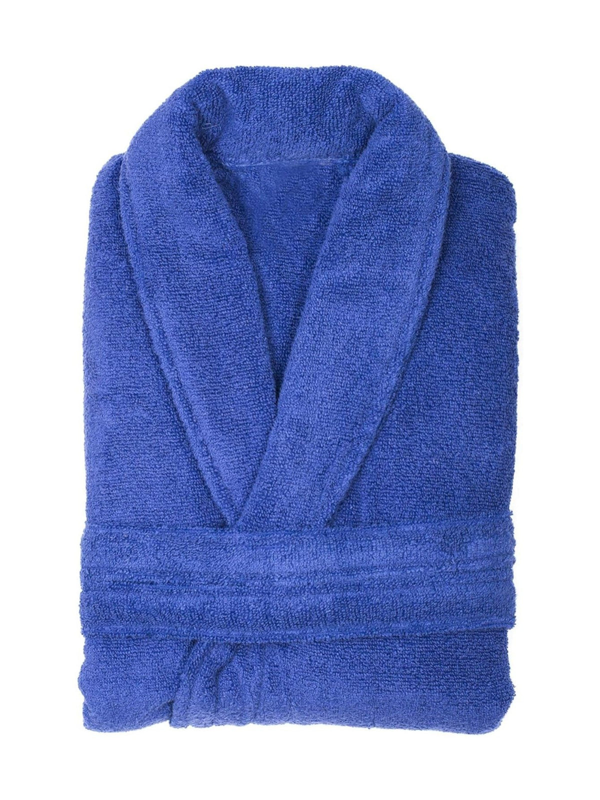 Unisex long terry towelling bathrobe with a shawl collar