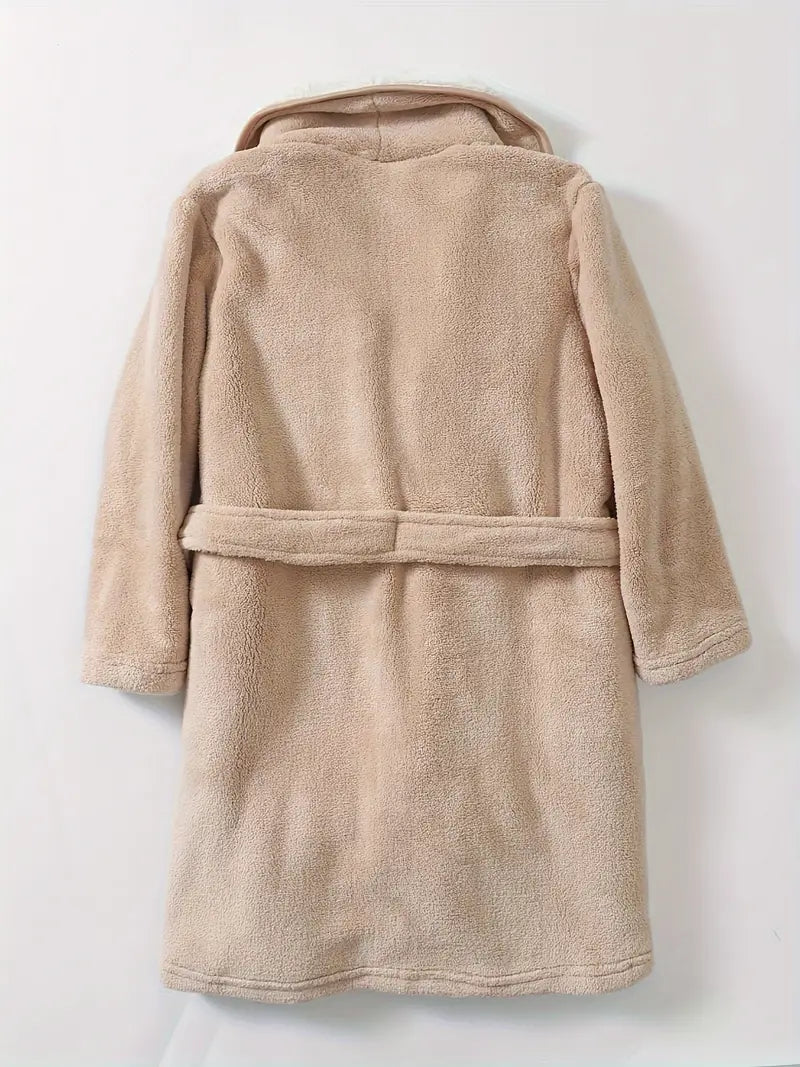 Kids' bathrobe with belt and pockets