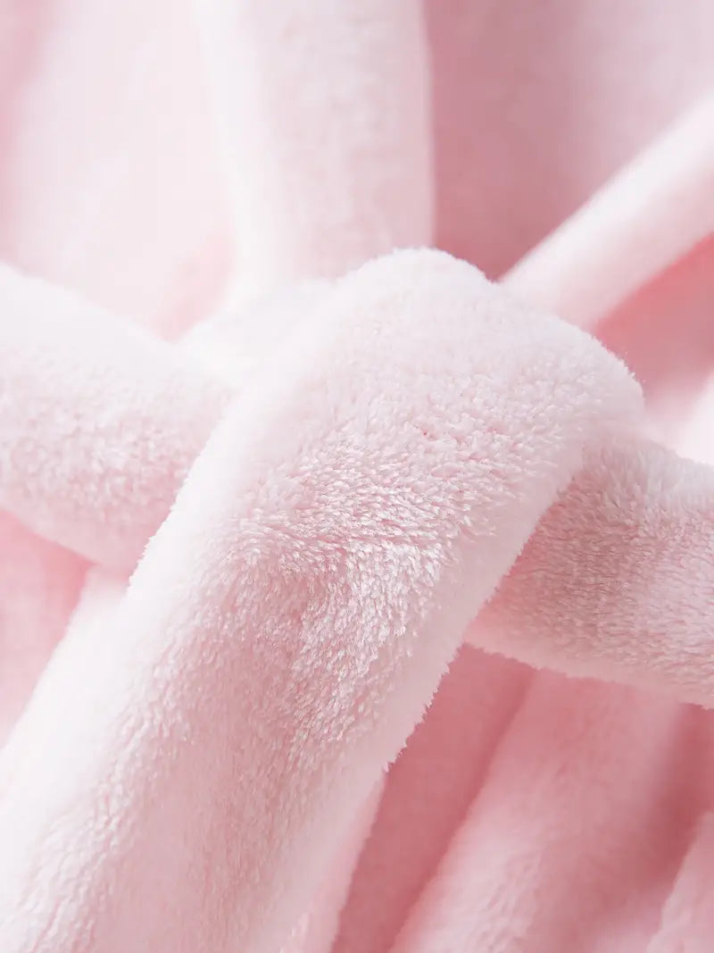Girls' pink towelling fleece bathrobe