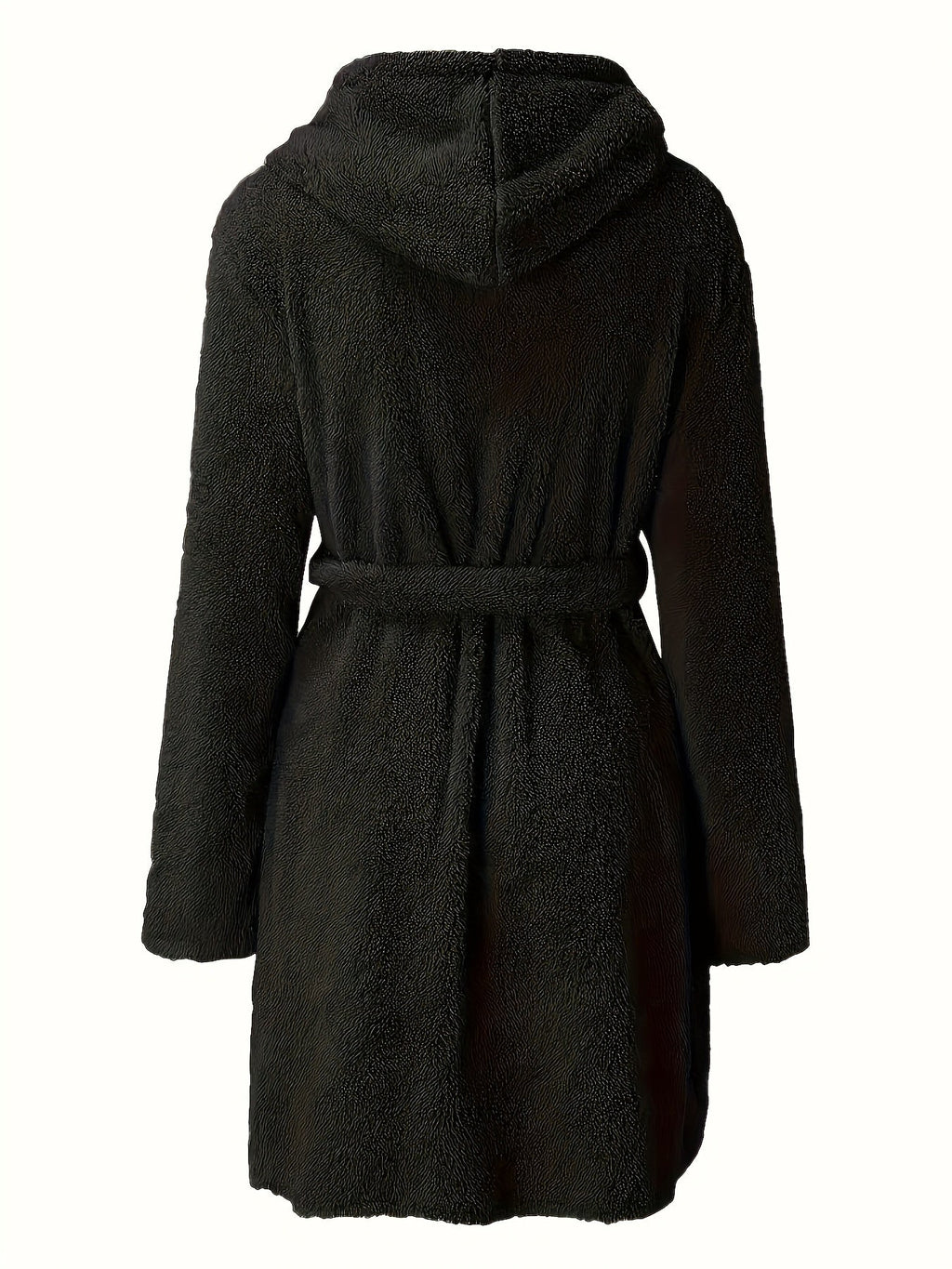 Men's hooded fleece dressing gown with pockets