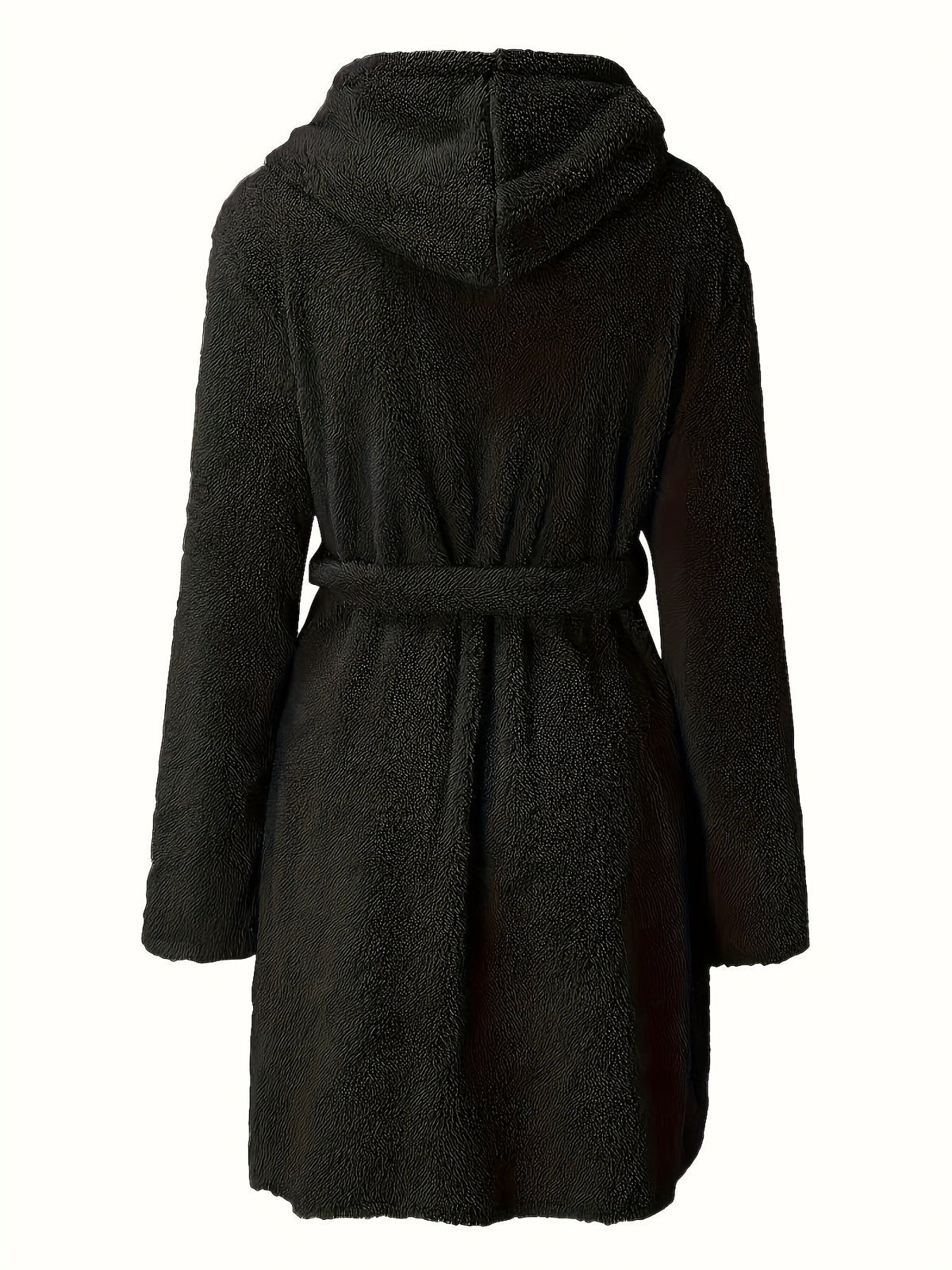 Men's hooded fleece dressing gown with pockets