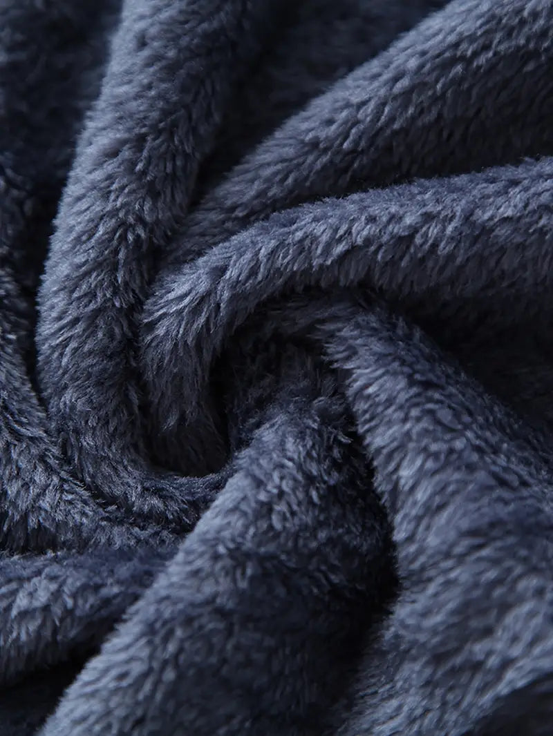 Soft long hooded fleece bathrobe