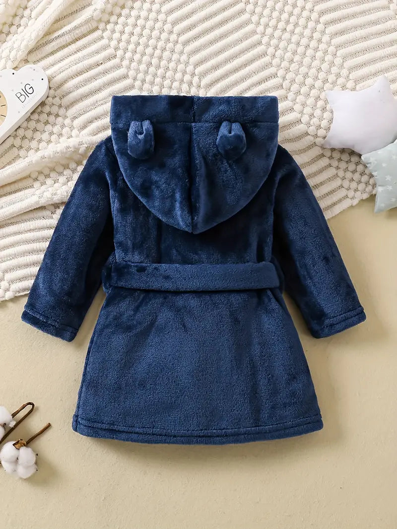 Baby fleece bathrobe with ears Image