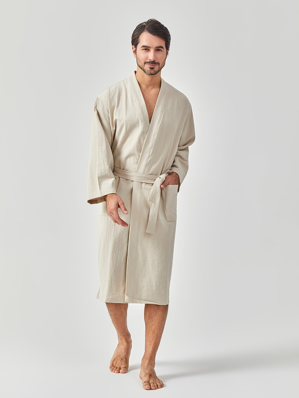 Women's linen bathrobe