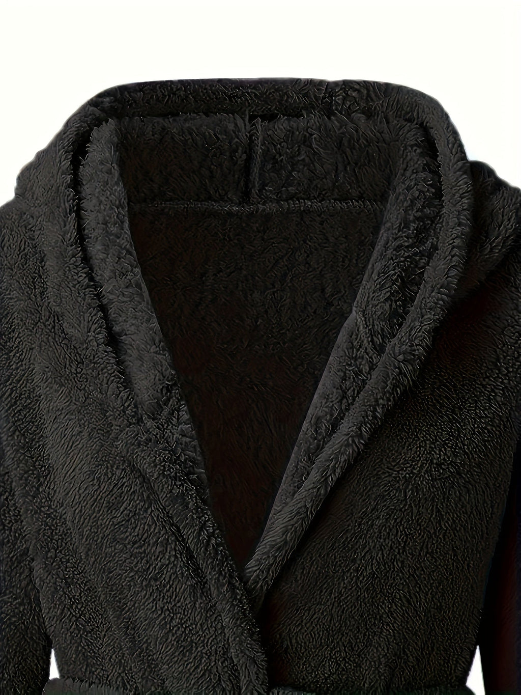 Men's hooded fleece dressing gown with pockets