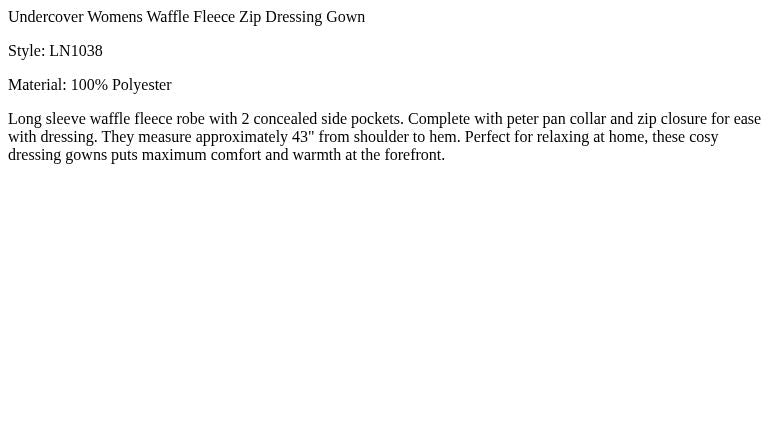 Women's waffle fleece zip-up dressing gown