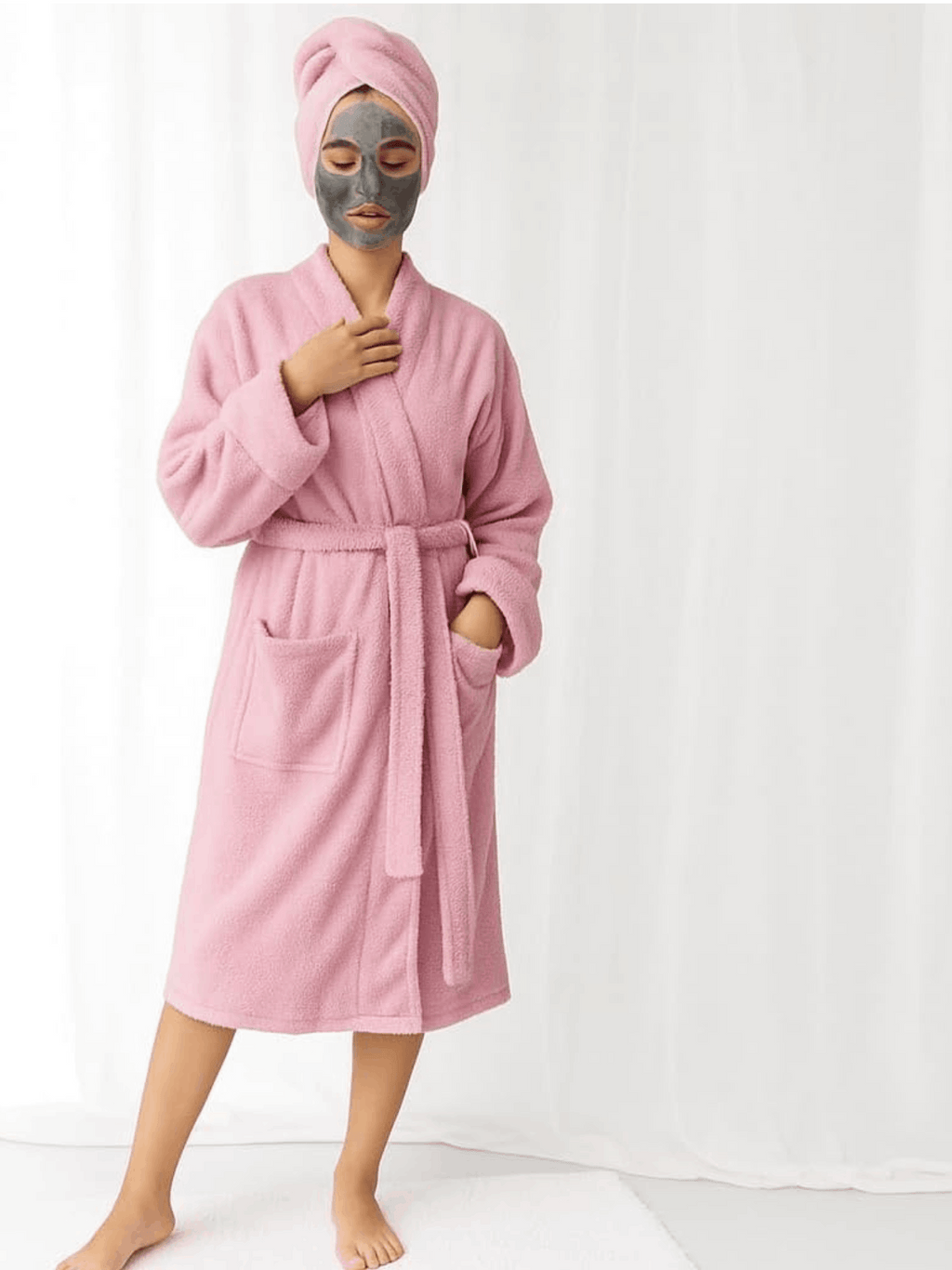 Unisex towelling bathrobe