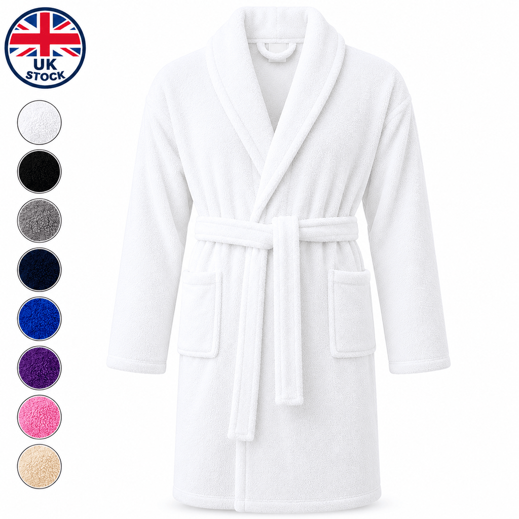 Unisex terry towelling bathrobe