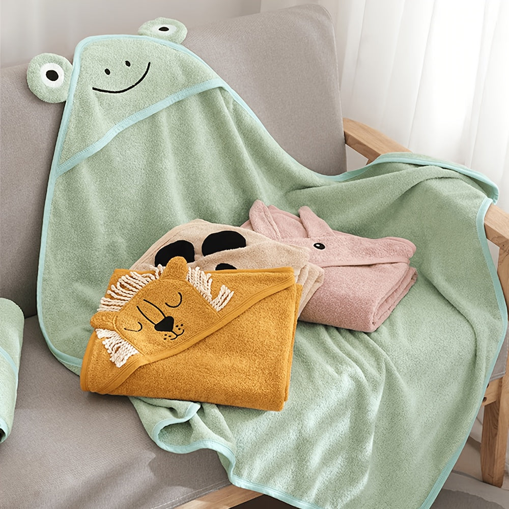 Baby hooded bath towel with animal ears