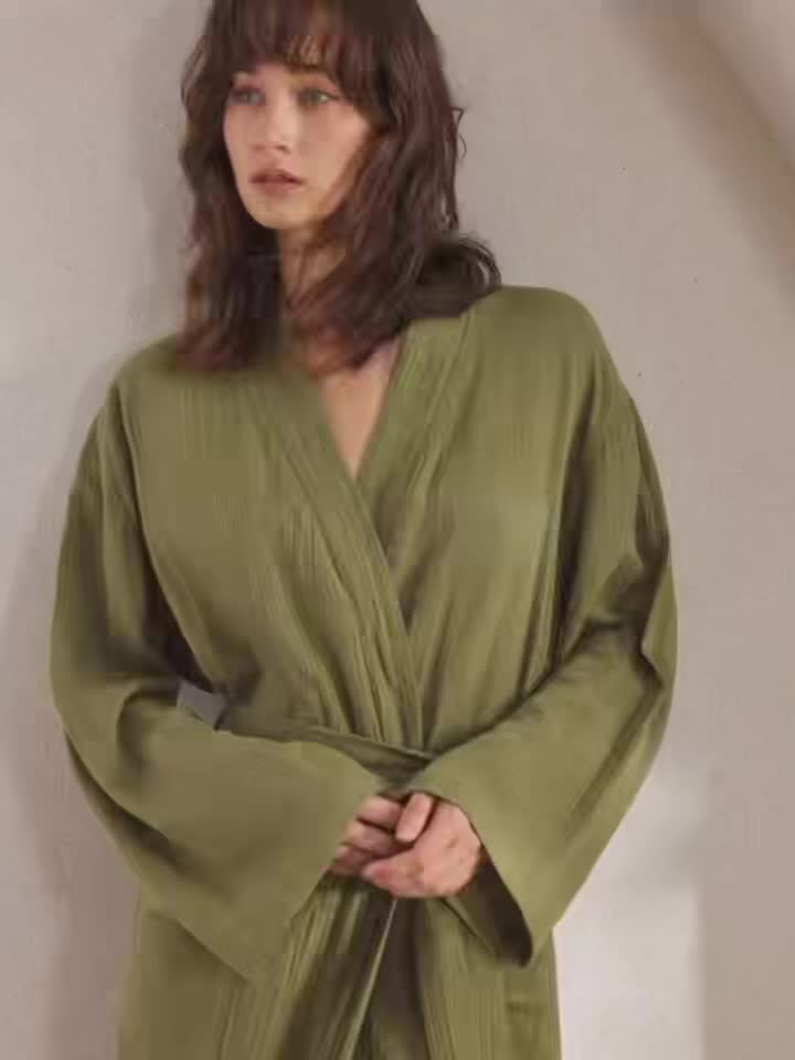 Women's black dressing gown