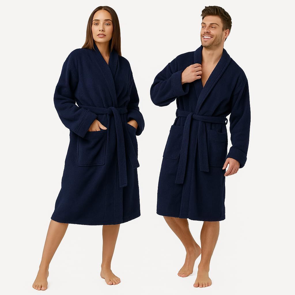 Unisex towelling bathrobe